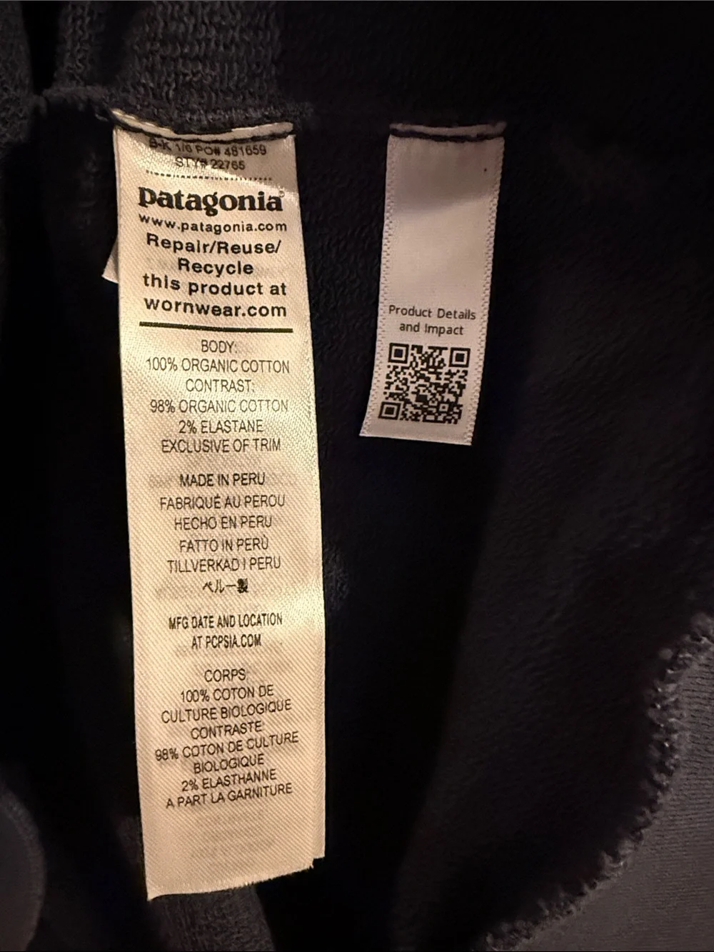 Patagonia Slate Gray/ Blue Crewneck Sweatshirt with Small Logo - Picture 4 of 4